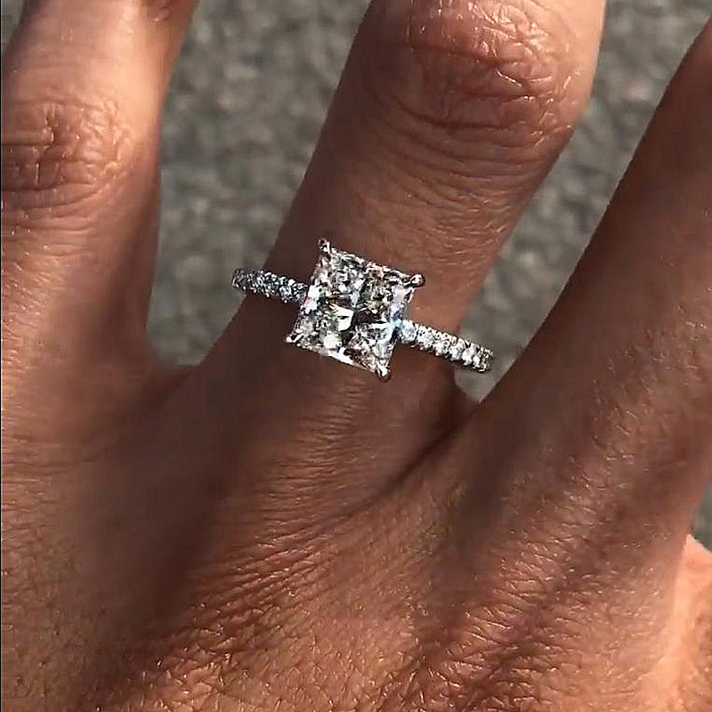 Princess Cut Diamond Band Engagement Ring - Gregory Jewellers